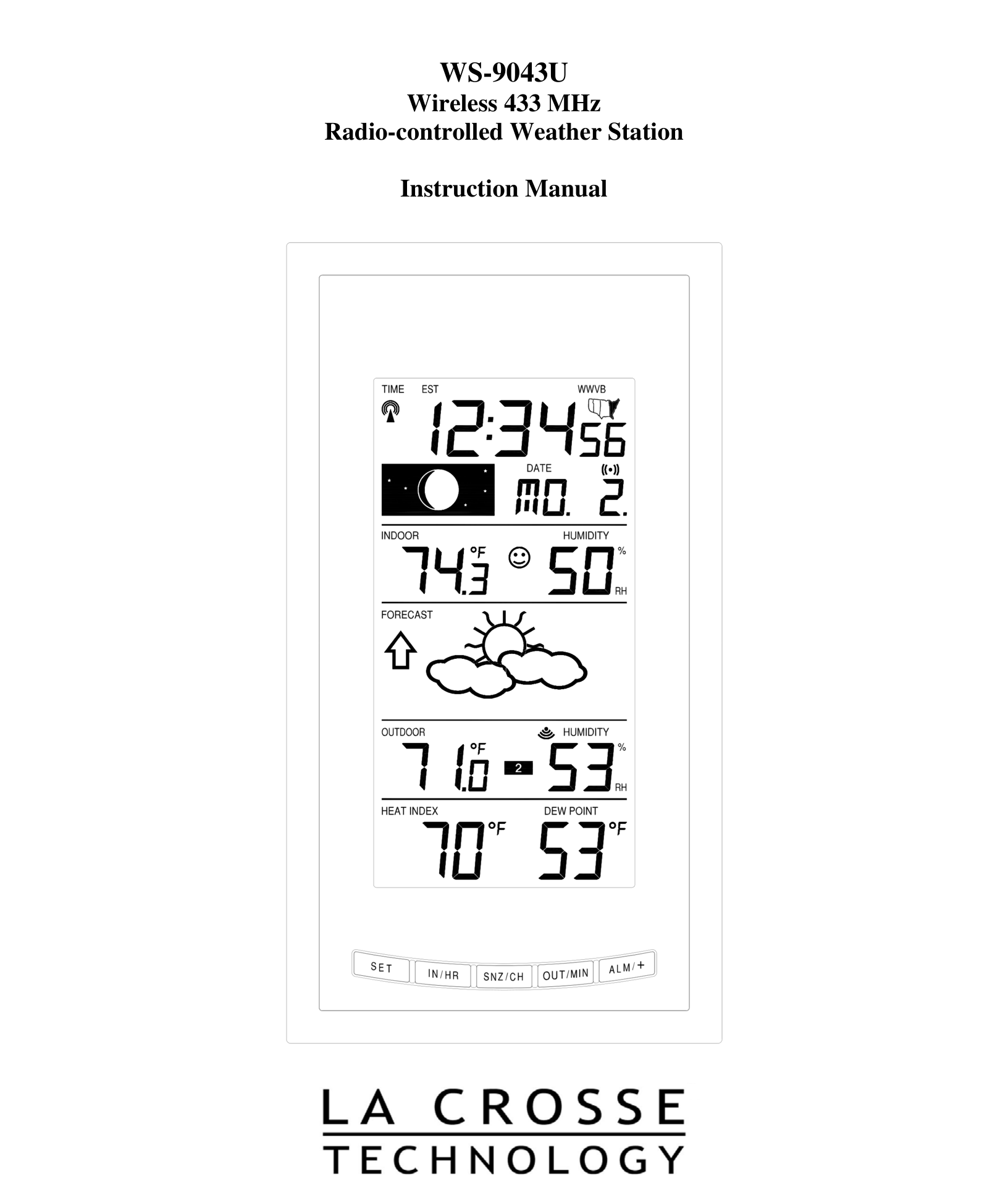 La Crosse ~ ws 9043twc ~ manual image